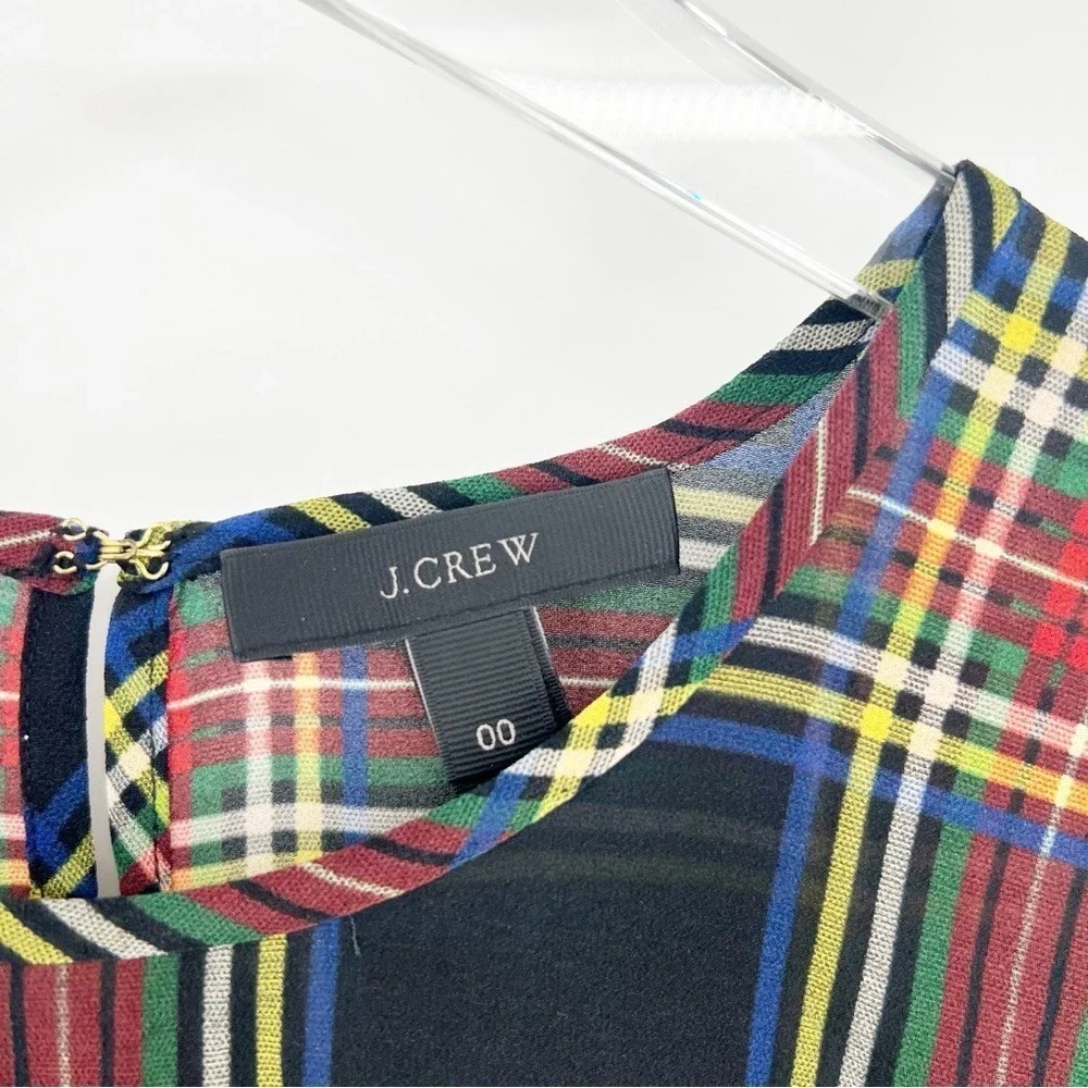 J. Crew Edie Tartan Plaid Ruffle Preppy Blouse 00